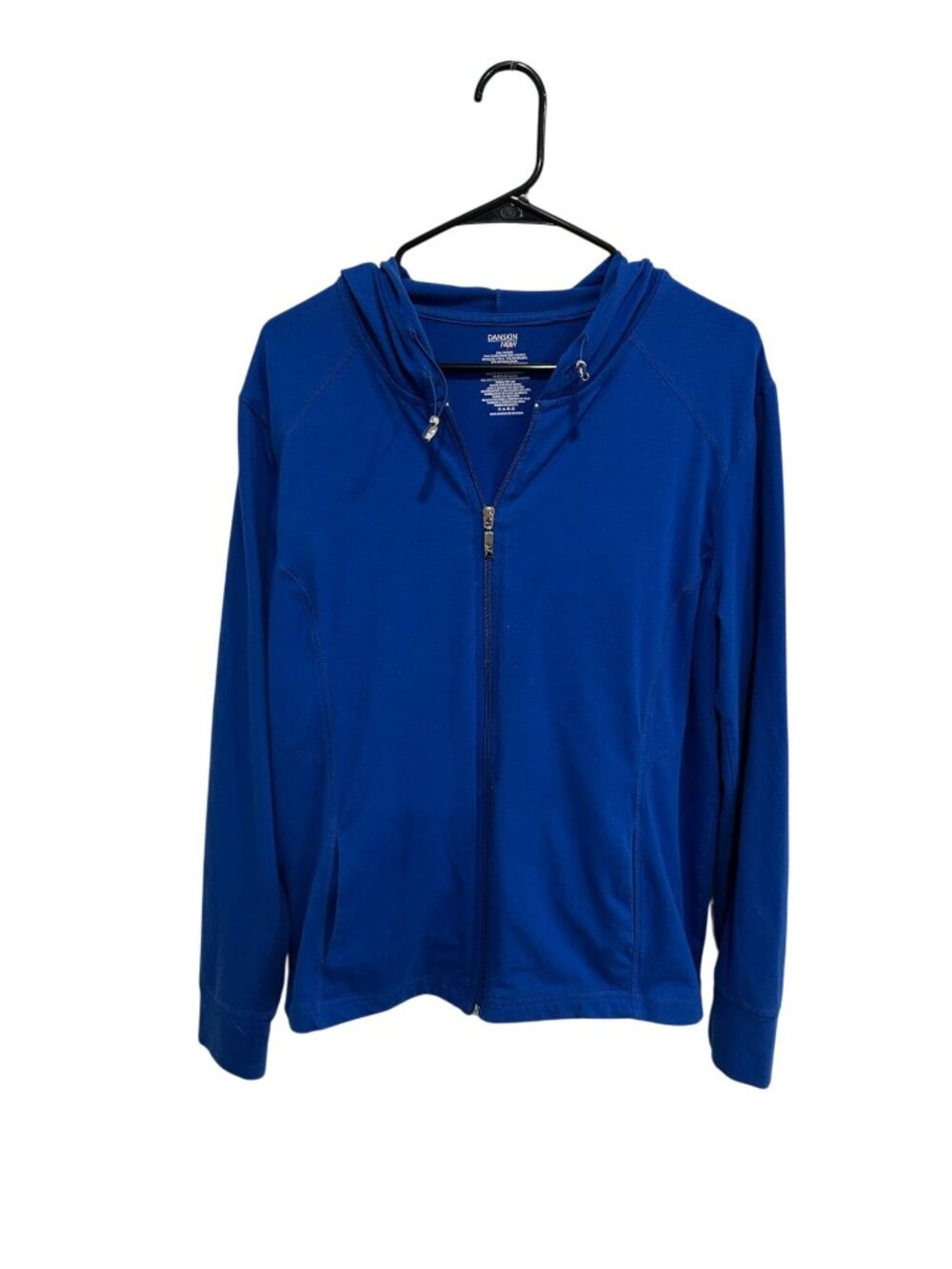 Danskin Now XXL Royal Blue Full Zip Hoodie Cotton Blend Activewear Cozycore
